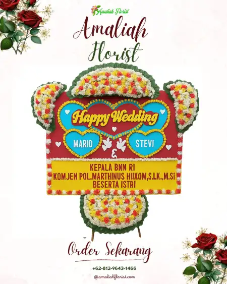 Papan Bunga Pernikahan Gundi